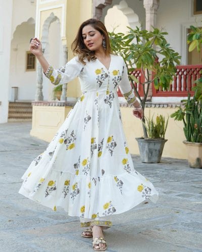 টু-পিস অফার মূল্য ৬৮০(ওড়না ছাড়া) হলুদ পাতা বাহার