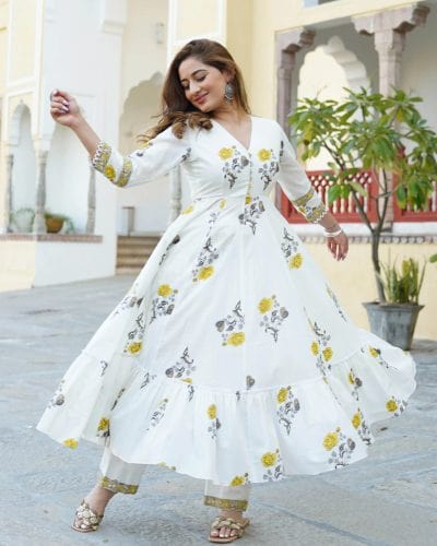 টু-পিস অফার মূল্য ৬৮০(ওড়না ছাড়া) হলুদ পাতা বাহার