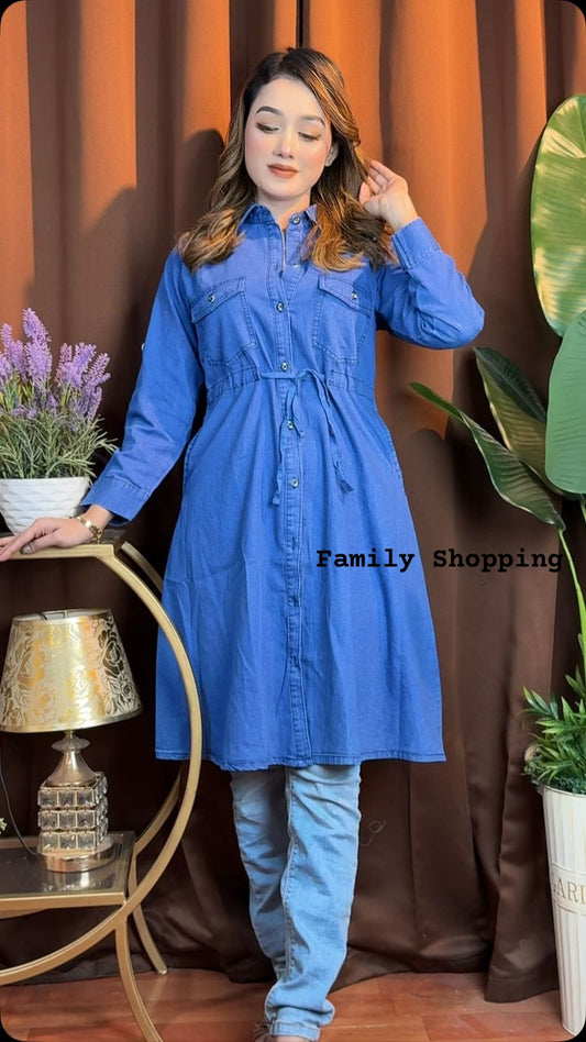 Semi long - Denim Kurti for Women — Premium Quality