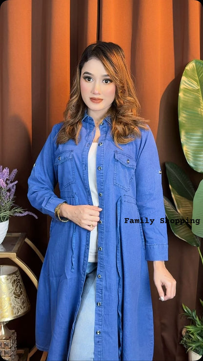 Semi long - Denim Kurti for Women — Premium Quality
