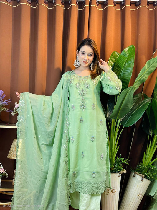 Chiffon georgette fabric | Premium Three piece