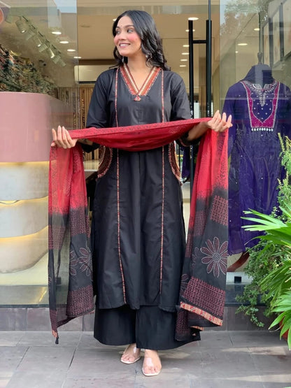 Black Elegant Three-Piece Suit Set