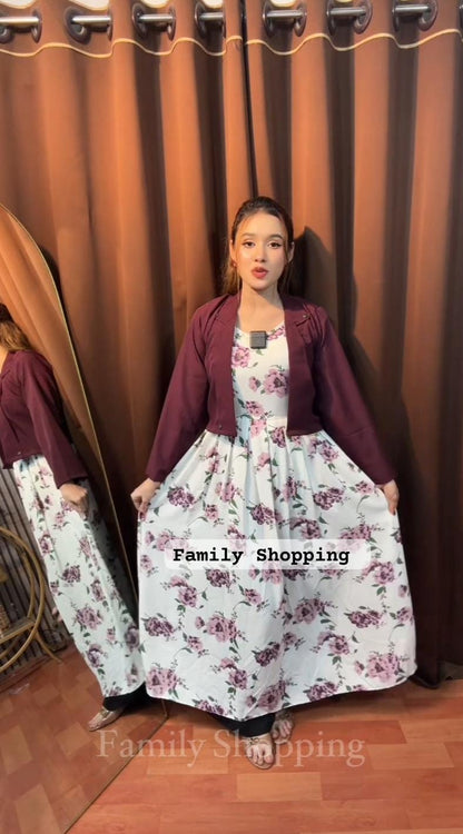 Dubai Cherry Fabrics, Gown With Koti (Original and Premium Quality)