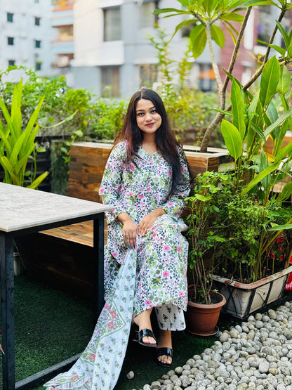 Olive Color Flower (3Pcs)